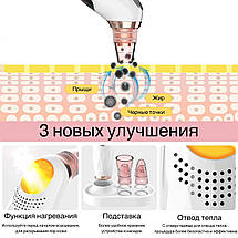 Вакуумный очиститель пор кожи лица с нагревом розовый Jasslife прибор для пилинга и вакуумной чистки 4 насадки, фото 2
