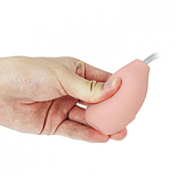 Фалоїмітатор із насінням і вібрацією, Дилдо фаллос на присоску з грушею і  пультом, інтимні іграшки для, фото 4