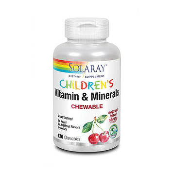 Мультивітаміни для дітей Соларай / Solaray Childrens Vitamin & Minerals (120 chewables)
