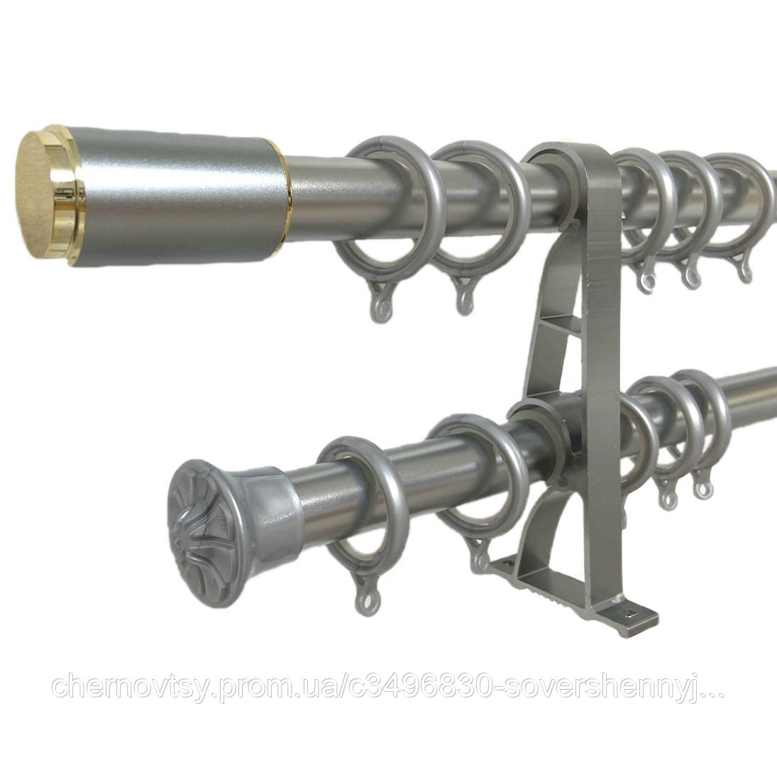 Карниз для Штор Алюминиевый Трубчатый Двойной Luxury Silver — Купить ...