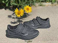 Подростковые туфли кожаные на липучках (32-41 размеры) Uk0748