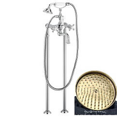 Бронзовий змішувач двовентильний підлоговий окремостоячий Bugnatese Arcadia 8300P