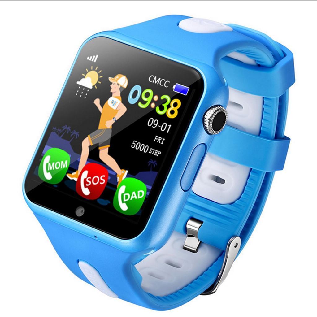 Розумні дитячі годинник-телефон Baby Smart Watch з GPS-трекером V5K, Голубий