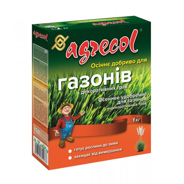 Осіннє добриво для газону NPK (0-8-30) 1 кг, Agrecol
