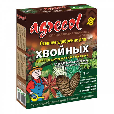 Добриво для хвойних рослин осіннє NPK (0-0-25 Mg12; S18) 1 кг, Agrecol, фото 1