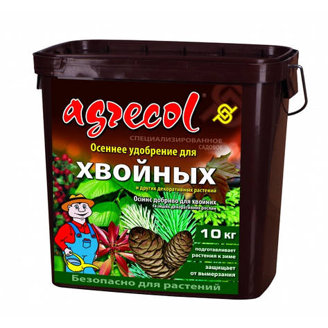 Добриво для хвойних рослин осіннє NPK (0-0-25 Mg12; S18) 10 кг, Agrecol, фото 1