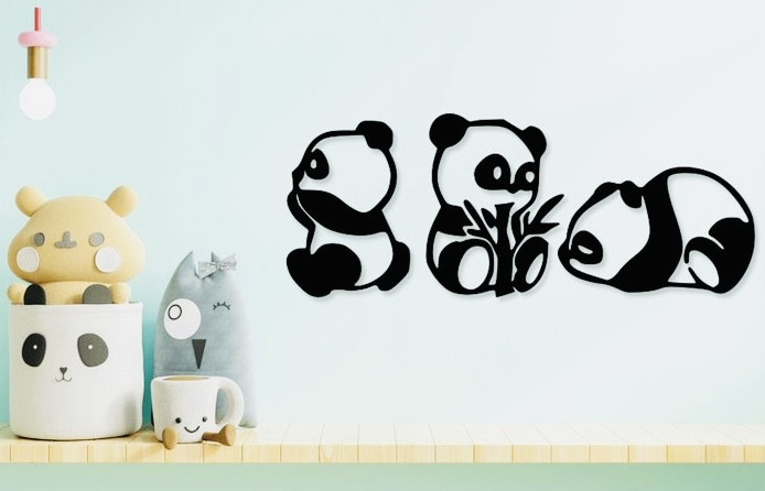 Декоративне панно Три Пандочки, настінне панно