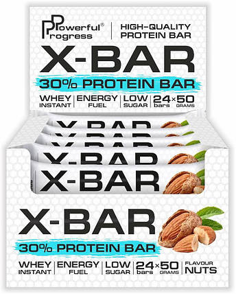 Батончик Powerful Progress 30 % Protein Bar X-BAR 50 g (Мигдальний горіх), фото 3