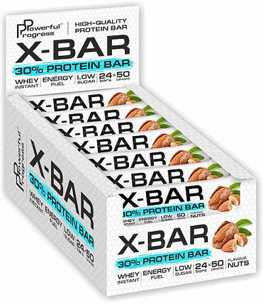 Батончик Powerful Progress 30 % Protein Bar X-BAR 50 g (Мигдальний горіх), фото 4