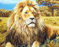 Лев велика красива картина з бурштину оригінальний подарунок, фото 2