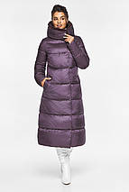 Куртка довга жіноча колір баклажан модель 45085, фото 2