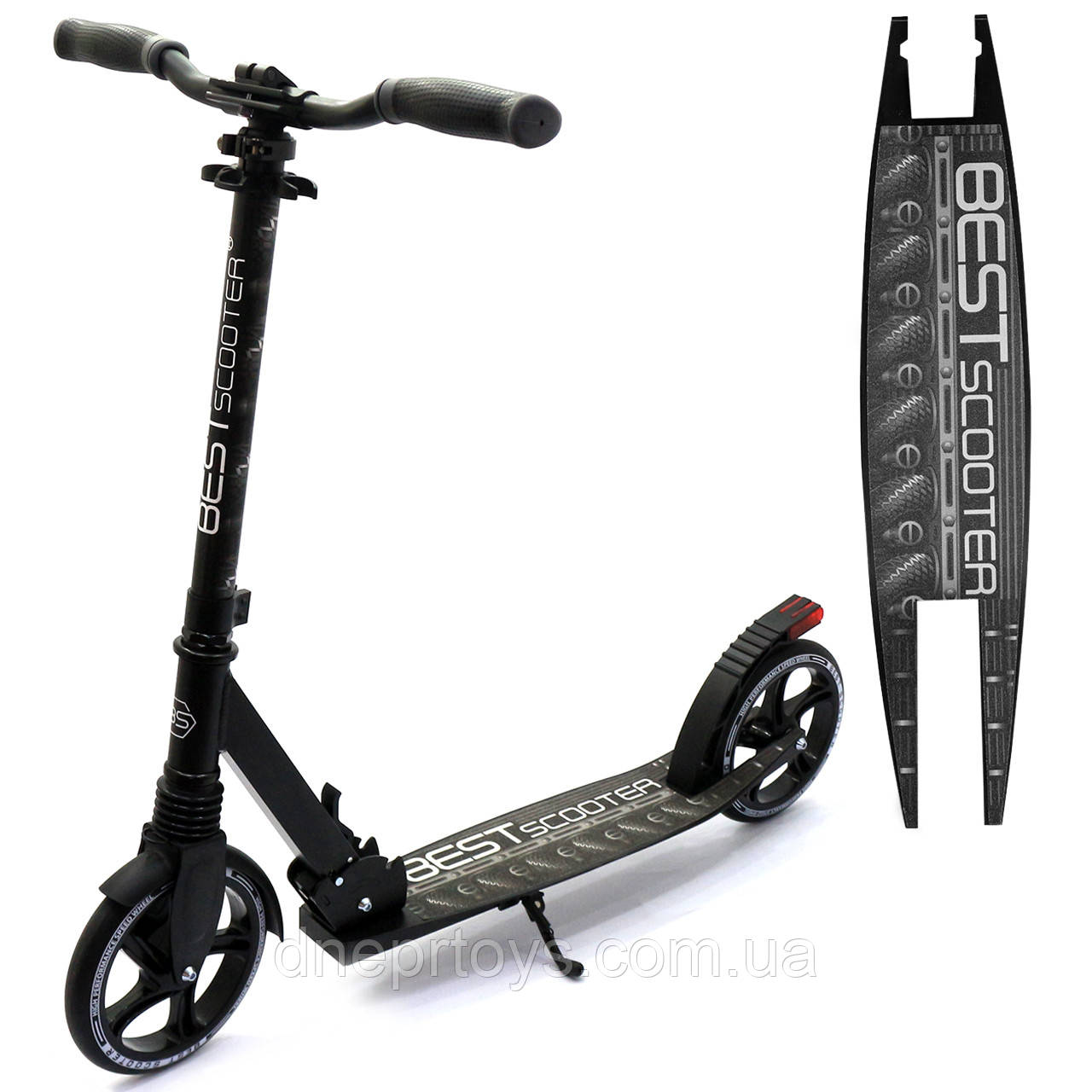 Самокат двоколісний Best Scooter, білий, гальмо зі світлом, PU 20 см, до 100 кг, (65455), фото 1
