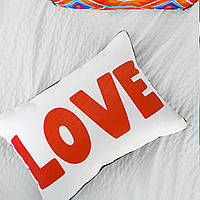 Подушка интерьерная с мешковины Love red letters 45x32 см (43PHB_CASA007)