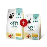 АКЦІЯ! Optimeal (Оптиміл) сухий корм для собак великих порід із куркою 12КГ + 4КГ корму в подарунок!