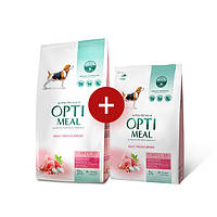 АКЦІЯ! Optimeal (Оптиміл) сухий корм для собак середніх порід з індичкою 12КГ + 4КГ корму в подарунок!