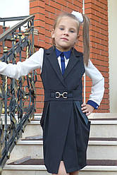 Шкільний сарафан "Ножиці" для дівчинки, чорний, р-ри 32-42