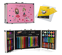 Набор для творчества MK 4536 карандаши акварельные краски фломастеры и мелки в чемодане**