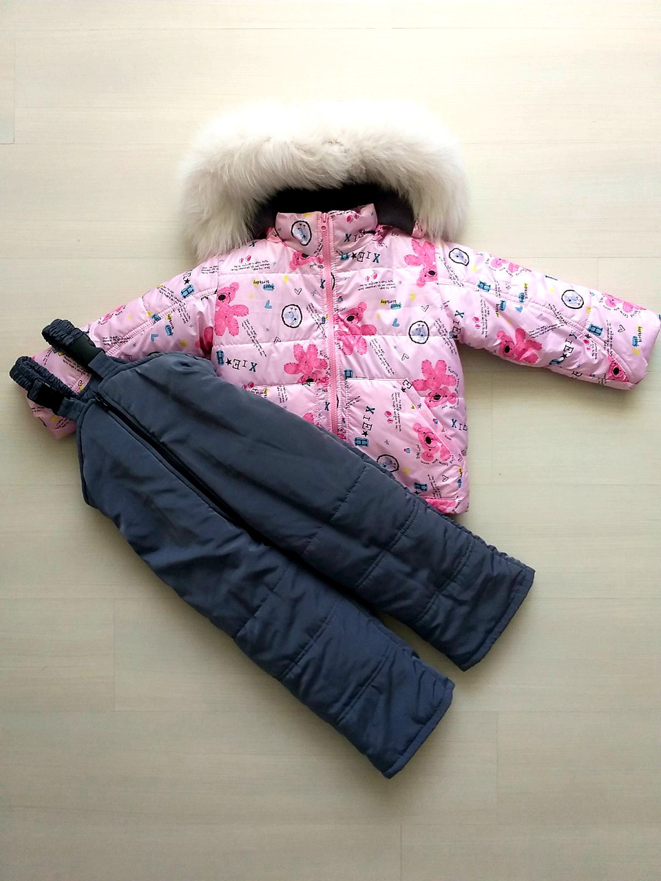 Зимовий костюм дитячий комбінезон, куртка і жилетка