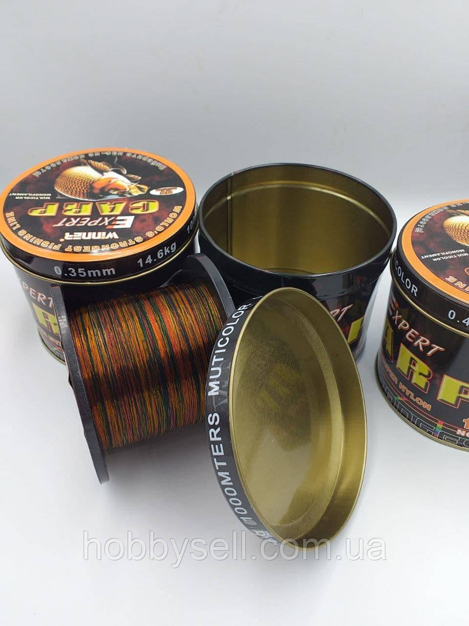 Короп експерт Волосінь 0.30mm, Коропова універсальна волосінь 1000м мультиколор (d-0.25 - d - 0.6), фото 1