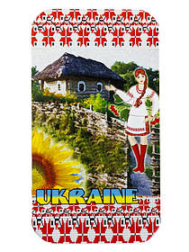 Магніт м’який прямокутний плоский Українська хатина орнамент