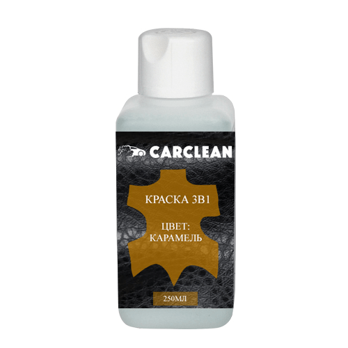 Жидкая краска для кожи Carclean 4 LRS Краска 3в1 цвет Карамель 250 ml ...