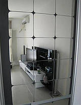 Дзеркальні акрилові наклейки квадрати 15 х 15 см Б317 - 6 шт, фото 4