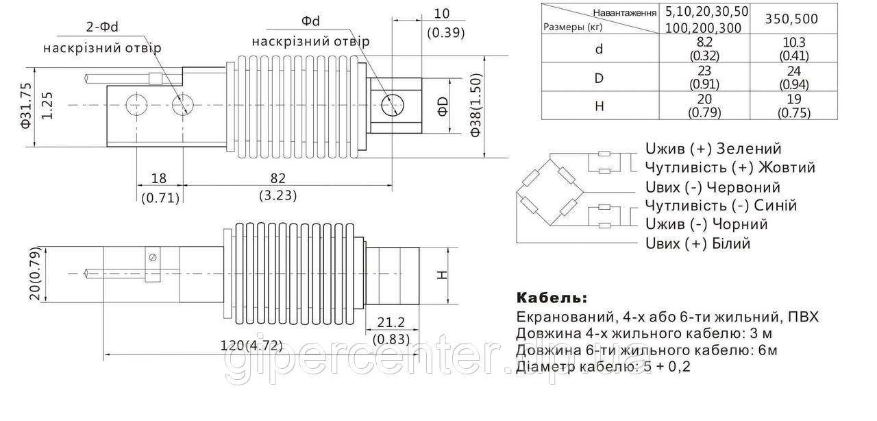 Тензодатчик Zemic BM11-C3-3KG/500KG-3B - фото 2 - id-p1457231005