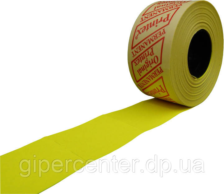 Етикет-стрічка 29 x 28 жовта, пряма (Printex), фото 1