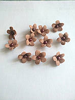 Цветы ручной работы для изготовления украшений кофейного цвета маленькие из полимерной глины