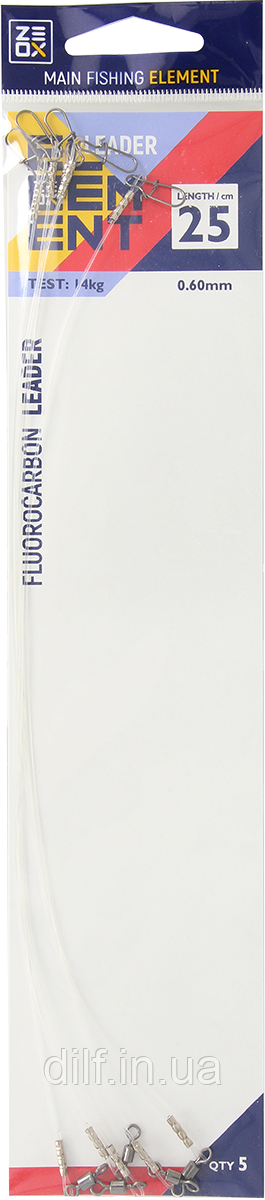 Поводок Zeox флюорокарбон 40см 0.70мм 18кг(5шт), фото 1
