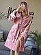 Короткий махровий халат кольору пудра Туреччина, фото 8