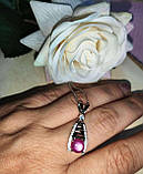 Срібний кулон "Веста" із зірчастим рубіном на ланцюжку, фото 9