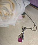 Срібний кулон "Веста" із зірчастим рубіном на ланцюжку, фото 5