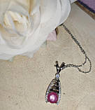 Срібний кулон "Веста" із зірчастим рубіном на ланцюжку, фото 8