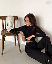 Костюм жіночий вільні штани кльош і топ укорочений із рукавами, фото 5