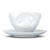 Фарфоровая чашка с блюдцем для кофе из серии эмоциональной посуды от бренда Tassen "Поцелуй" 200 мл