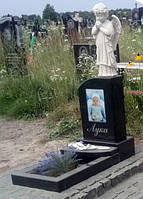 Пам'ятник дитячий з ангелом з мармуру №3 6