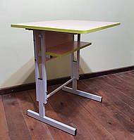 Стіл аудіторний НУШ одномісний "Волошка" з регулюванням висоти з полицею 4-6 р.гр.