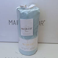 Простынь сатиновая Maison D'or blue на резинке 180*200+наволочки 2-50*70