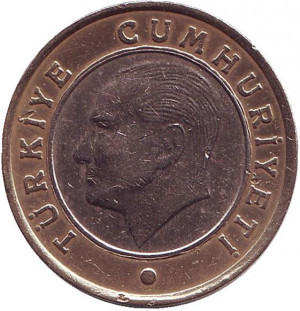 1 ліра. 2009,10,11 рік, Туреччина..(Р)