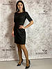 Жіноче плаття з замша-дайвінг з напиленням Poliit 8656 чорний 38, фото 2