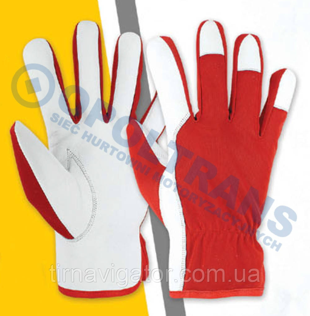 Рукавиці шкіряні мягкі червоні 8, фото 1