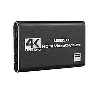 Карта видеозахвата 4K HD HDMI USB3.0 с бесплатным драйвером и микрофоном для записи игр и прямой трансляции