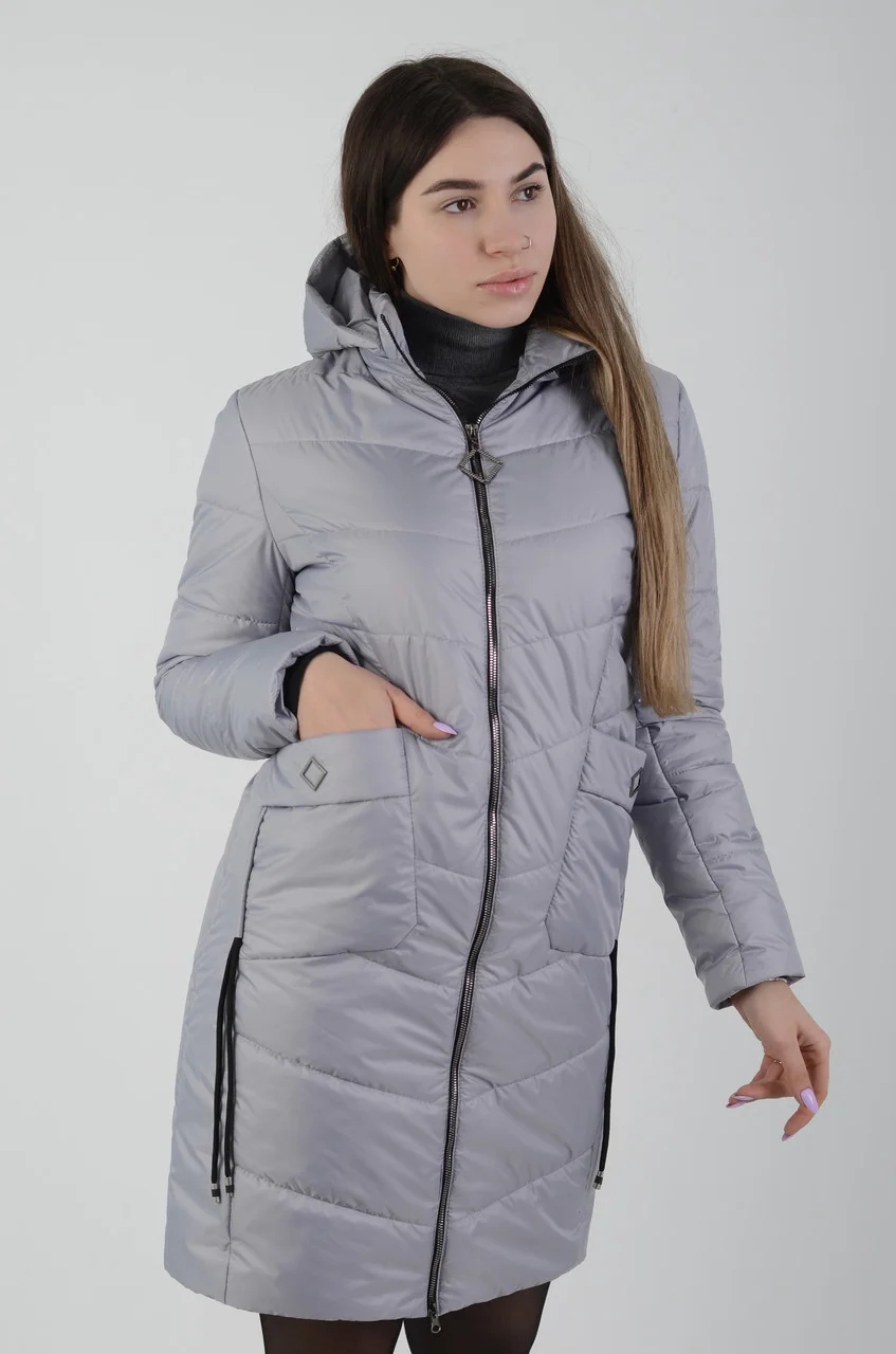 Модная Женская Демисезонная Куртка, М-194, Серая — Купить Недорого на ...