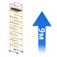 Вежа-тура Аtlant 1,2 х 2,0 м (h = 9,0 м) будівельна на колесах