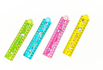 Лінійка пластикова 30см, складається "Єдиноріг", в пакованні 40шт