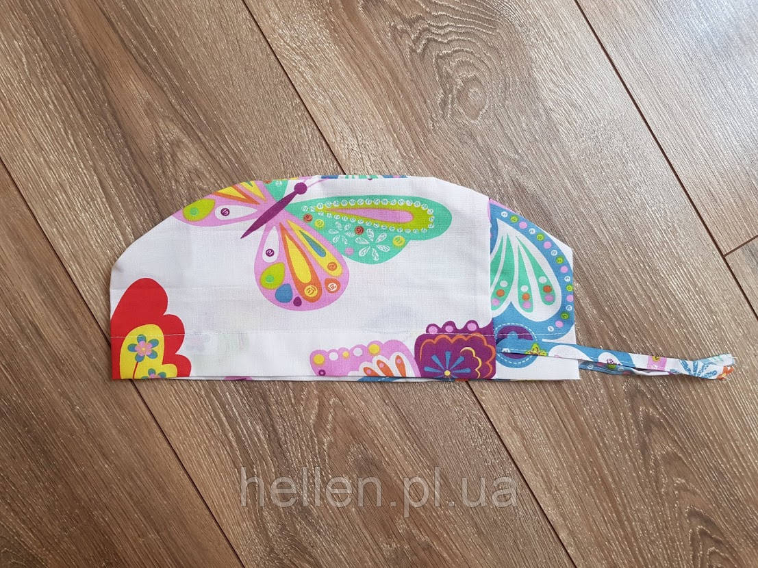 Медична шапочка з принтом "Великі метелики"