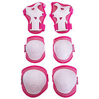 Комплект защиты для катания на роликах (детская) р. S, М бело/розовая