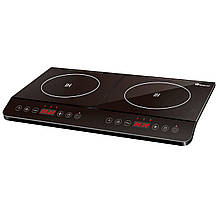 Електроплита DOMOTEC MS-5872 Black (індукційна на 2 конфорки/2ИД)