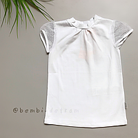 Блузка для девочки белая с коротким рукавом ТМ Бемби ФБ795 р.134
